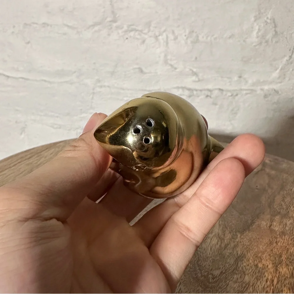 West Elm Gold Pear and Bird Salt Pepper Shaker Set